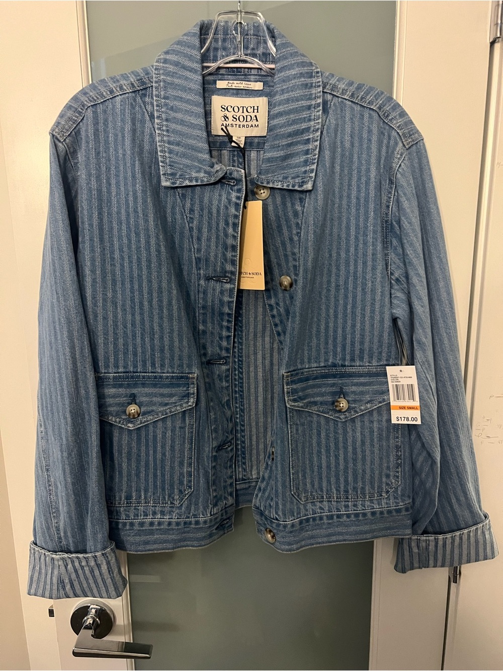 Scotch & Soda Light Blue Striped Denim Jacket - Picture 2 of 4